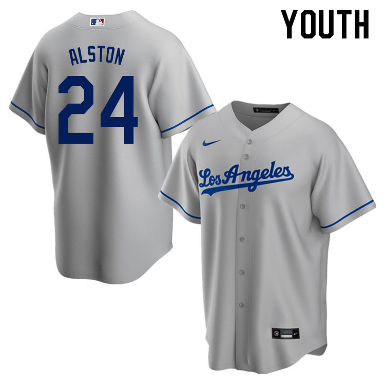 Nike Youth #24 Walter Alston Los Angeles Dodgers Baseball Jerseys Sale-Gray